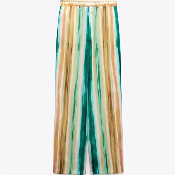 Zara STRIPED PRINT STRAIGHT CUT PANTS
MULTICOLORED - Picture 5 of 6